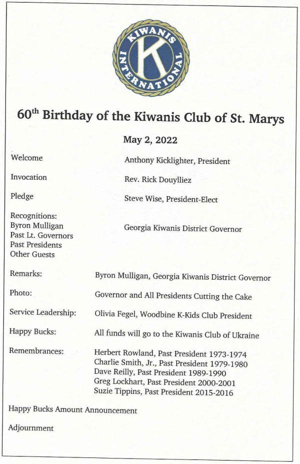60th Birthday Program